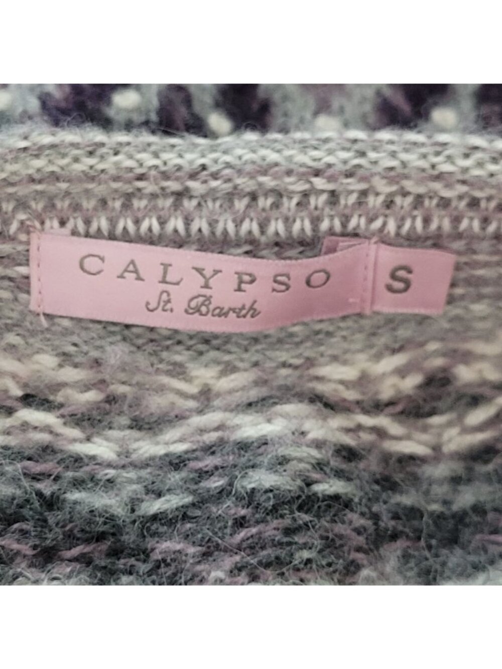 Calypso St. Barth Baby Alpaca Knit Cardigan Sweater Womens Size S Purple Gray - Picture 6 of 9